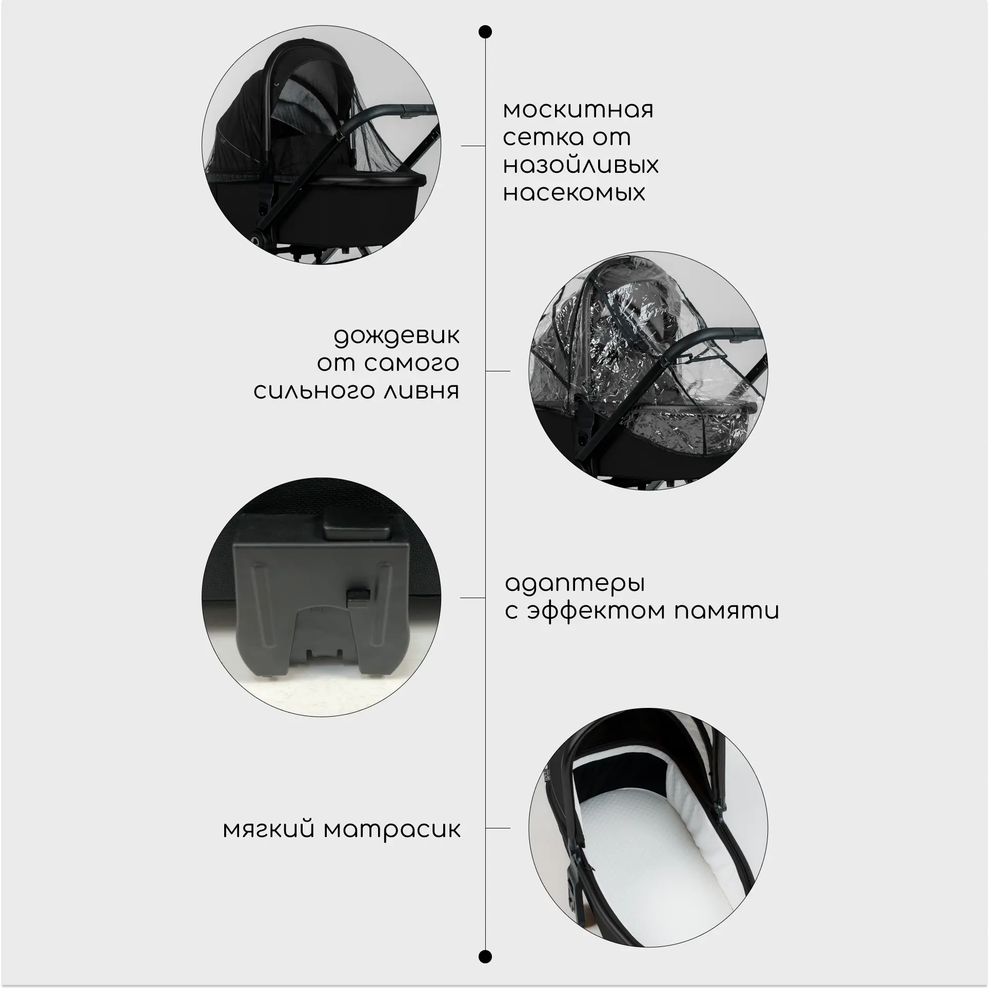 Детская коляска Bubago BLOOM 2in1 цвет Серый