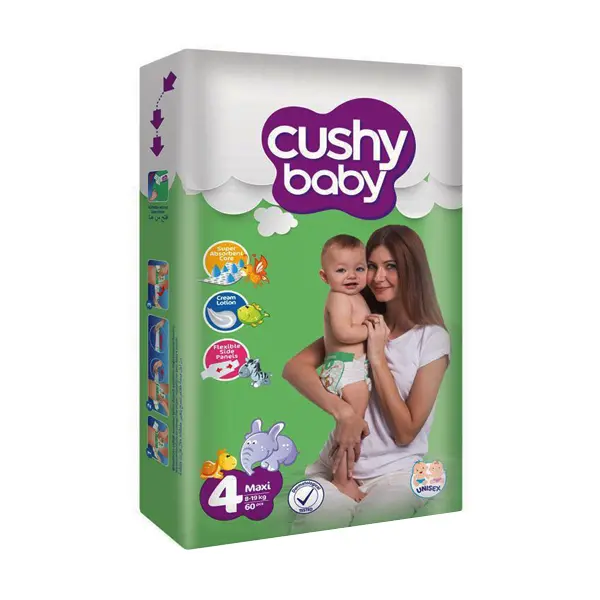 Подгузники Cushy baby Maxi 4 (8-19 кг) 60 шт
