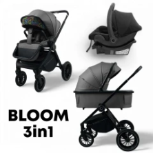 Детская коляска Bubago BLOOM 3in1 цвет-Темно серый