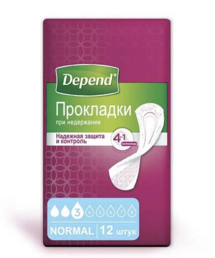 Прокладки при недержании Depend Нормал *12 шт