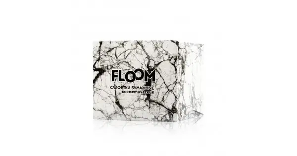 Floom Бумажные салфетки косметические двухслойные в кубе Classic мрамор, 50 шт