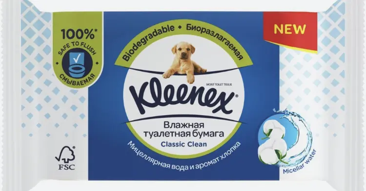Туалетная бумага влажная Kleenex 42шт