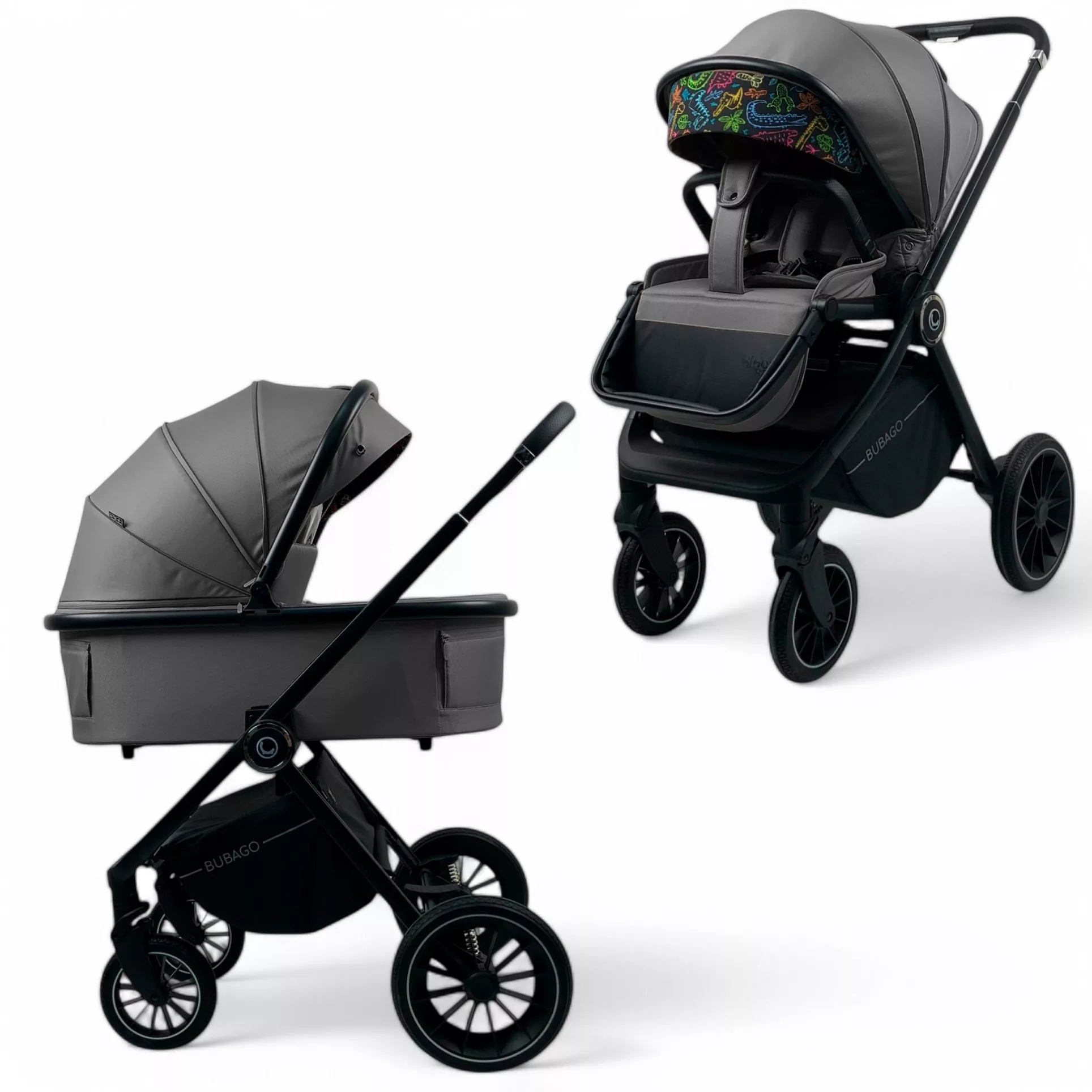 Детская коляска Bubago BLOOM 2in1 цвет Серый