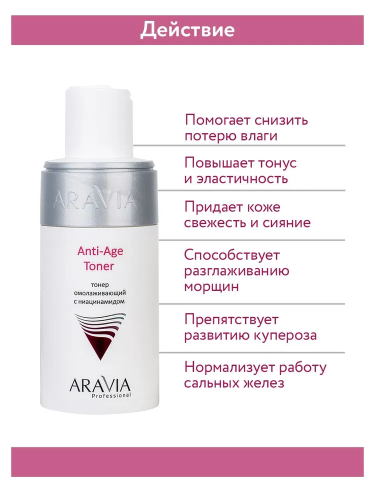 ARAVIA Professional Тонер омолаживающий с ниацинамидом Anti-Age Toner, 150 мл