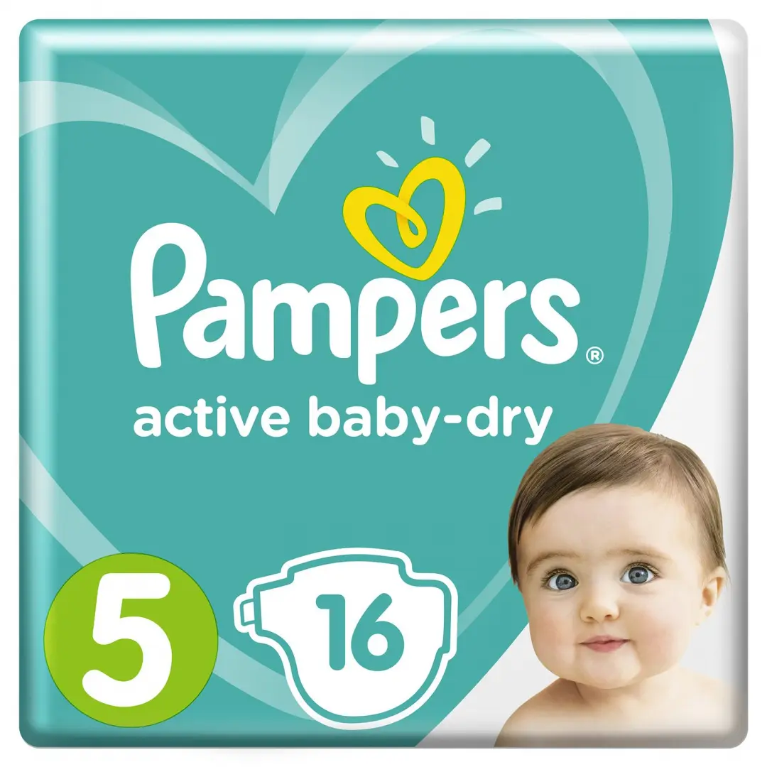 Подгузники Pampers Active Baby-Dry 5 (11-16кг) 16шт купить в Минске с  доставкой, цены - МамаШоп