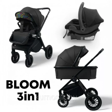 Детская коляска Bubago BLOOM 3in1 цвет-Черный