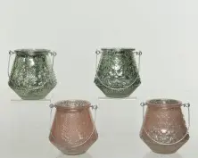 Декоративный подсвечник из стекла,10х10 см, 1 шт