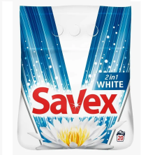 Стиральный порошок для машинной стирки Savex White 2кг