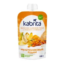 Kabrita Фруктово-злаковое пюре с козьими сливками "Мультизлаковый пудинг" 100 г