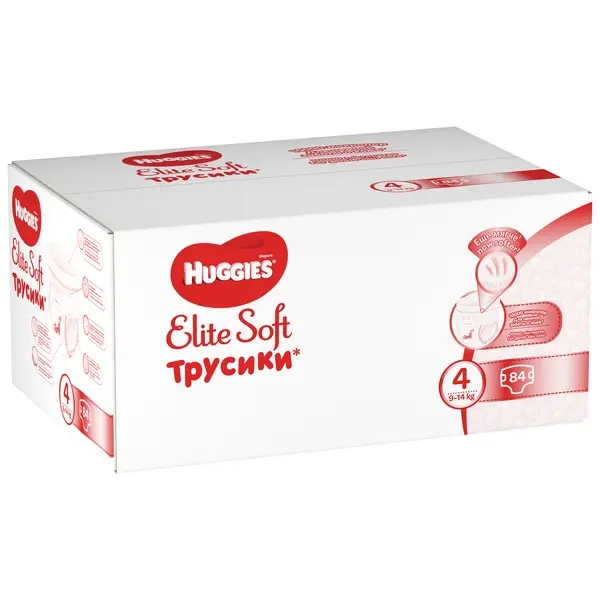 Подгузники-трусики Huggies Elite Soft 4 (9-14кг) 84шт