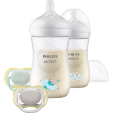 Avent Philips Набор подарочный Natural Response (2 бутылочки 260 мл унисекс декор, 2 пустышки ultra soft 0-6 мес.) 