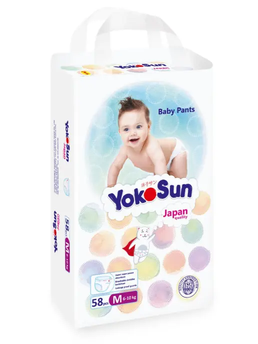 Подгузники-трусики YokoSun M (6-10кг) 58шт