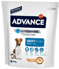 Advance Mini Adult Сухой корм для взрослых собак малых пород от 8 месяцев с курицей и рисом 800г