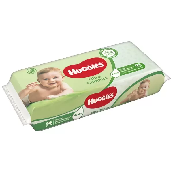 Детские влажные салфетки Huggies Ultra Comfort с алоэ (56 шт)