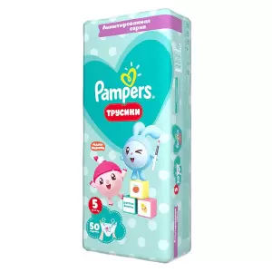 Подгузники-трусики Pampers Pants Малышарики 5 (12-17кг) 50шт