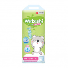 WATASHI Трусики одноразовые для детей 5/XL 13-20 кг jambo-pack 36шт WATASHI Трусики одноразовые для детей 5/XL 13-20 кг jambo-pack 36шт